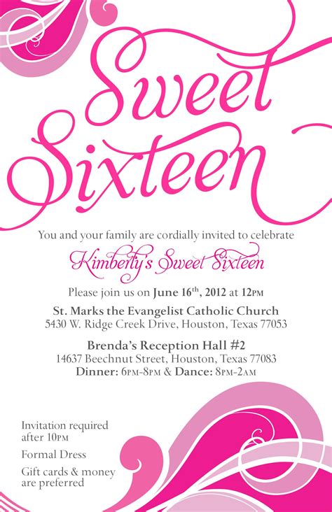 invitation wording for sweet 16|16th birthday invitation wording ideas.